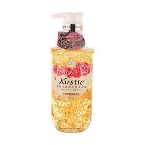Kustie Rose Petal Body Wash 380g - Moisturizing, Hydrating, Softening Skin, Long-lasting Rose Fragrance