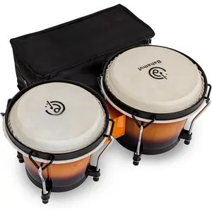 Bongo Drum Set, 6"+7" Wooden Bongos  for Adults &  Beginners, Ideal Percussion for Education and Practice, Comes with Tuning Wrench &  Bag