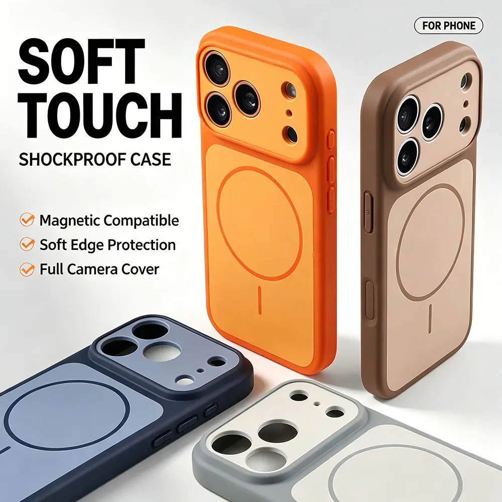 Soft Magnetic Shockproof Phone Case For iPhone 12 13 14 15 16 17 18 Pro Max Plus