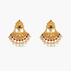Avni Antique Silver Chandbali Earrings