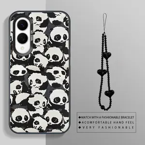 Cute Animal Panda suit bracelet phone Suitable For Samsung Galaxy S25 EDGE 5G Case is suitable For For Galaxy S25 EDGE 5G with PET Shock proof design perfect for popular