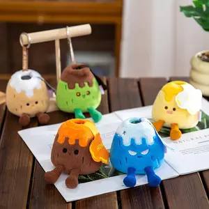 Kawaii Volcano Plush Keychain, Cute Blue Snow Mountain Stuffed Toy Key Ring, Soft Plushie Bag Charm, Funny Angry Volcano Pendant for Backpack, Purse, Kids & Friends #FFM