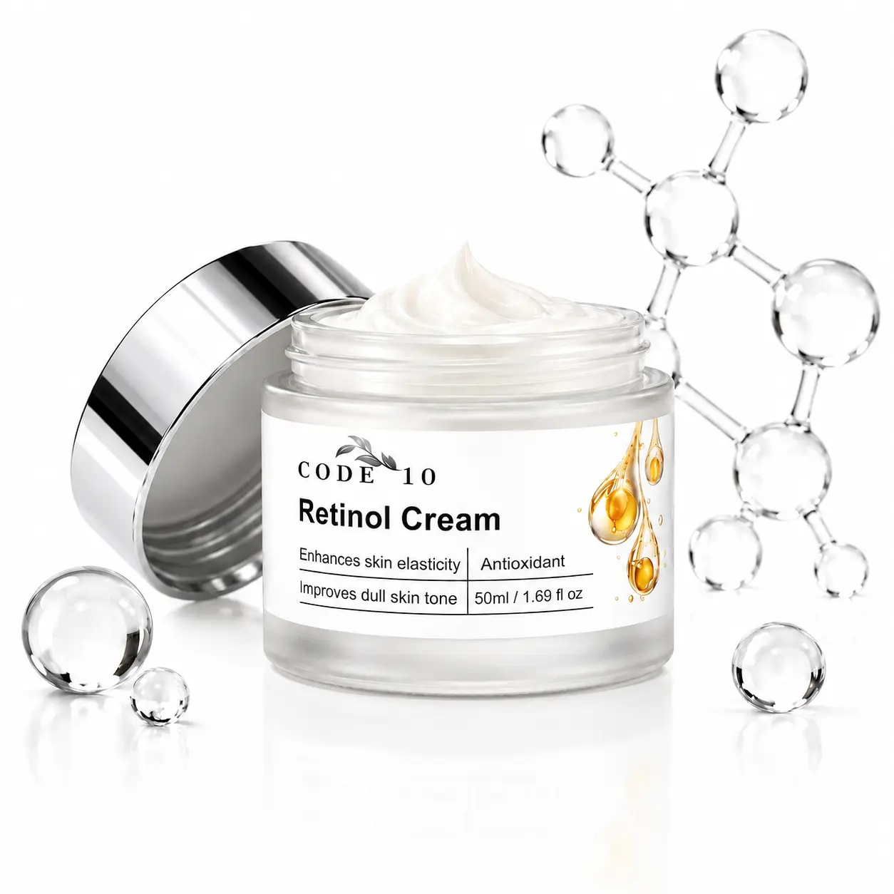 Renew Night Cream with Retinol & Peptides - Anti-Aging Formula for Skin Repair, to Even Skin Tone & Texture, 50ml