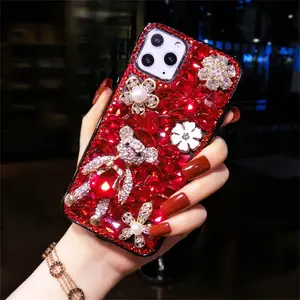 Luxury And Fashionable Rhinestone Teddy Bear Phone Case Suitable For IPhone 15 Promax Anti Drop Phone Case