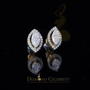 Diamond Celebrity’s Men’s/Womens 925 Silver Yellow 1.25 ct VVS ‘D’ Moissanite Stud Earrings