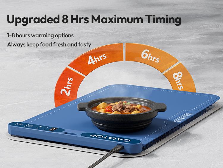 Gaiatop Fast-Heating Silicone Warming Mat - 7-Level Temp, 8-Hour Timer, Includes Heat Insulating Pad, Portable Blue Food Warmer for Parties, Home Gatherings Coasters Tableware Coasters Tableware Stainless Steel Travel