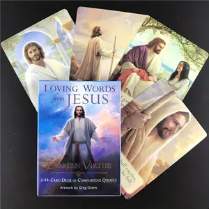 44pcs Loving Words From Jesus Oracle Cards, Tarot Card Decks, Tarot Card Divination, Fate Entertainment, Table Board Deck Games, Family Party Gift, Christmas Gifts