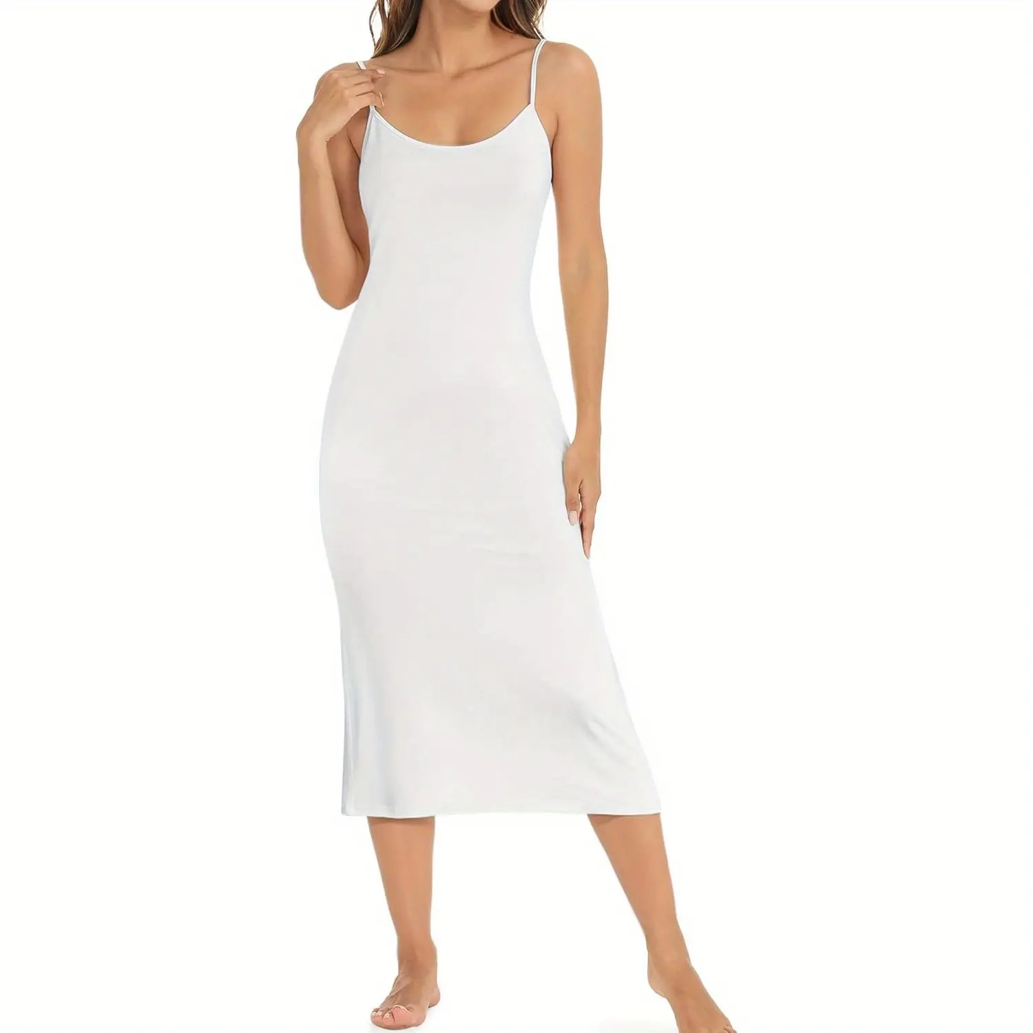 t-shirt dress Real Essentials 3 Pack Womens Casual Short Sleeve Maxi T-Shirt Summer Dress with Slit (Available In Plus Size)
