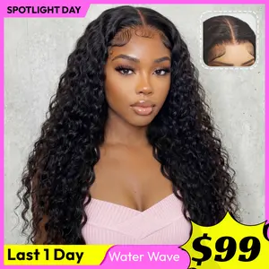 【Bye Bye Slip】 UNice Water Wave Wig with Free Baby Hair Pre-Cut 7x5 HD Lace Closure Human Hair Wigs with Drawstring Ready To Wear Invisible Knots Wig for Beginners Friendly All Day Secure #SpotlightDay#Summervibes
