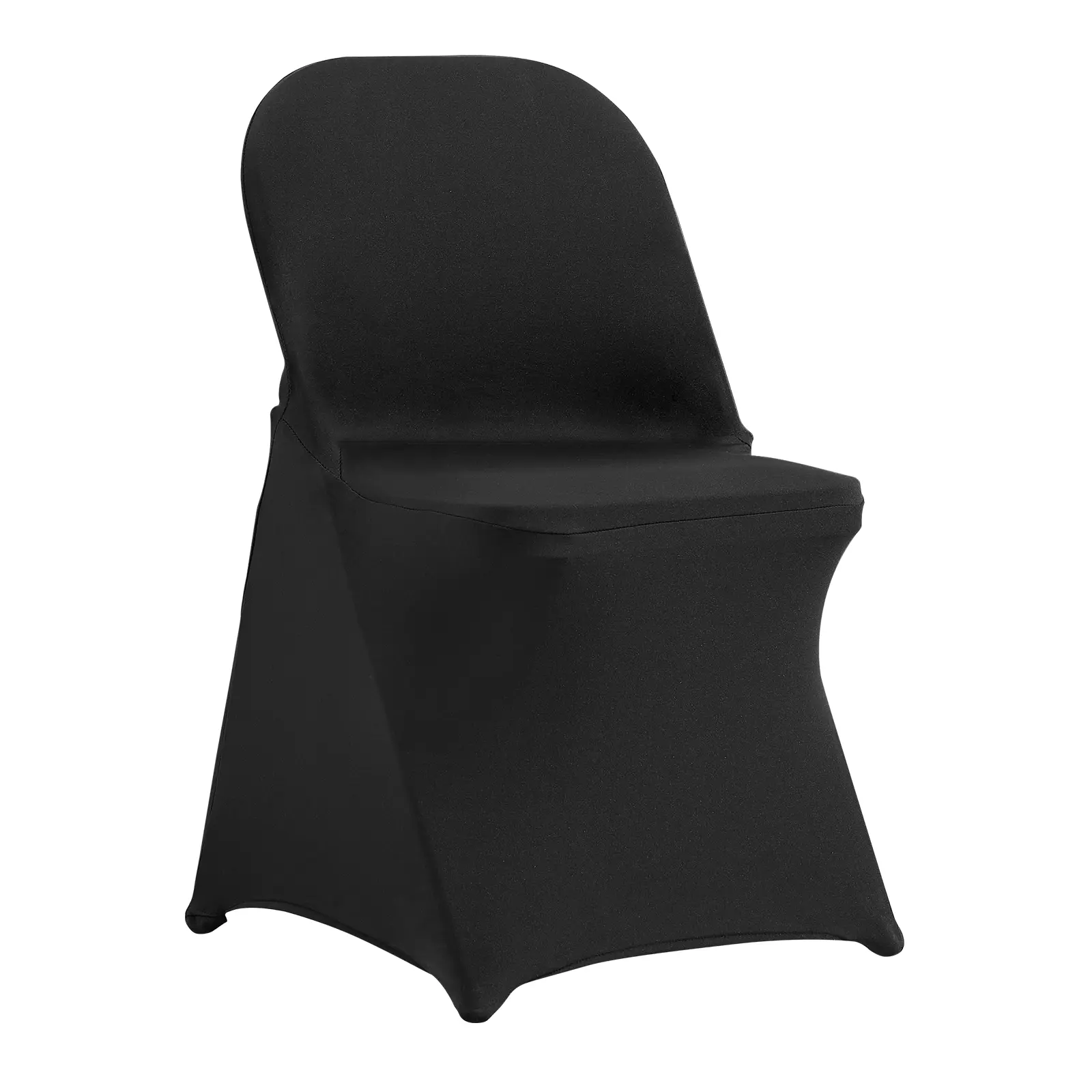 VEVOR 100-Piece Durable Polyester-Wrinkle Resistant-Stain Resistant Stretch Spandex Blend Folding Chair Covers, 15.7x16.5x30.3in Universal-Fit Removable Machine Wash Slipcovers, Black, for Wedding, Party