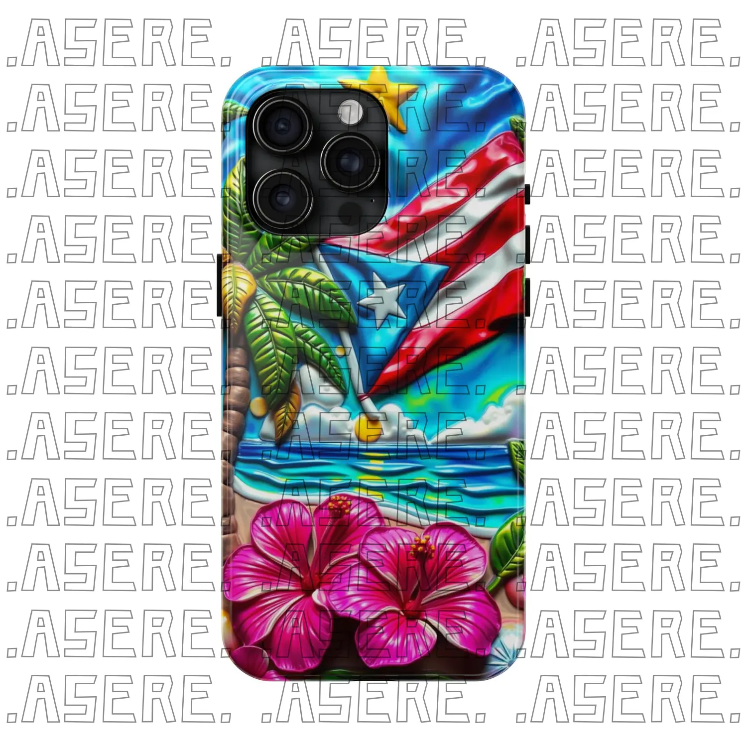 Puerto Rico Phone Cases  Design PR Orgullo Boricua Bandera de Puerto Rico Customized Protective Case with TPU Lining & Polycarbonate Shell Cellphone Smartphone