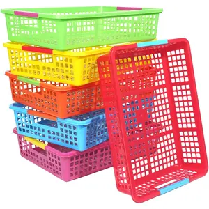 6 Pack Plastic Classroom Paper Organizers, Turn in Trays Classroom,Paper Trays for Classroom, Book Baskets for Library, Drawers, Office, Home(12.6 * 9.8 * 3.1in)