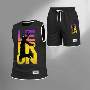 Men's Summer Basketball Set With "Letter" Print — Featuring A Sleeveless Tank Top Paired With Shorts, This Lightweight, Casual, And Street-Style Athletic Suit Is Perfect For Both Daily Wear And Vacationing