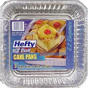 Reynolds 00Z93821 Square Aluminum Foilware Cake Pan - 3 Pack- Pack Of 12