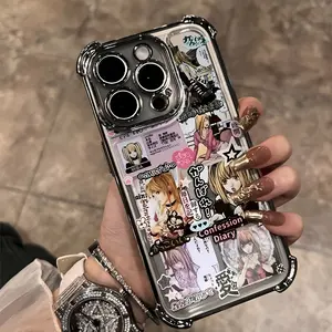 Anime Y2K Girl Pattern M-Misas Mobile Phone Case Compatible with iPhone 16 15 14 13 12 11 Pro Max X XR XSMAX 8 7 Plus Anti-Fall Transparent Soft Back Cover Casing Cellphone