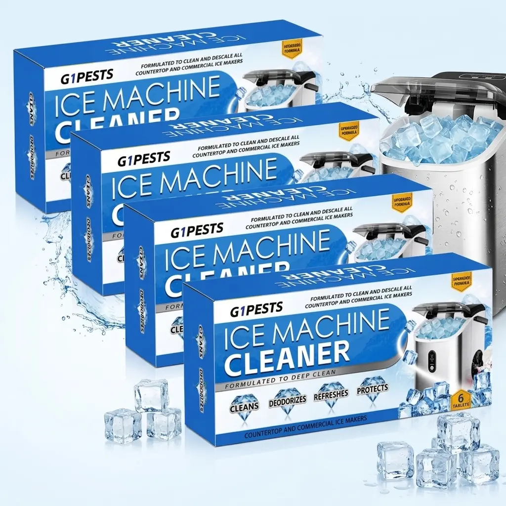 Ice Machine Cleaner Descaler - 6 Pcs Cleaning Tablets, Nickel Safe Scale Remover for Countertop & Nugget Ice Makers Ice Cubes Deodorizes