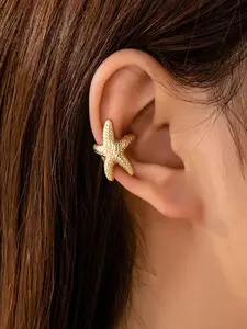 Starfish Clip-On Earrings for Women, Summer Beach Theme Metal Ear Clips, Perfect for Parties, Vacations, Travel, and More, Summer Jewelry