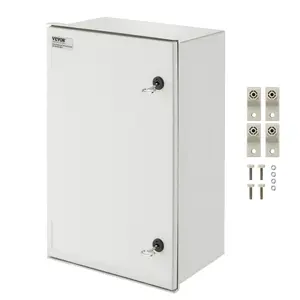 VEVOR NEMA Steel Enclosure, 24 x 16 x 9\'\' NEMA 4X Fiberglass Electrical Box, IP66 Waterproof & Dustproof, Outdoor/Indoor Electrical Junction Box, with Mounting Plate(60 x 40 x 23 cm)