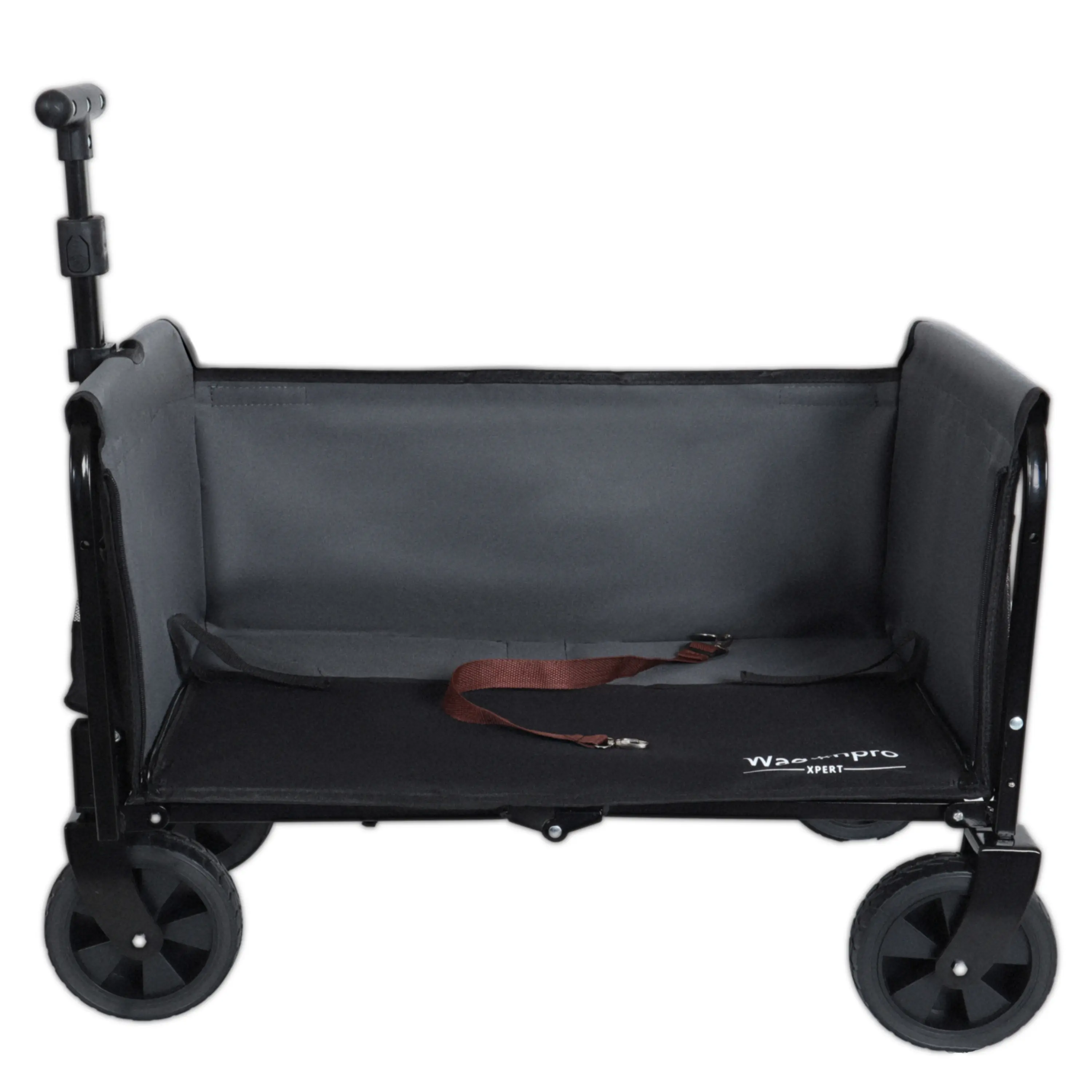Convertible Folding Wagon Cart with Seat, Collapsible Utility Wagon with Storage Bag & Dog Tether, Portable Outdoor Cart for Camping, Beach, Sports & Shopping
