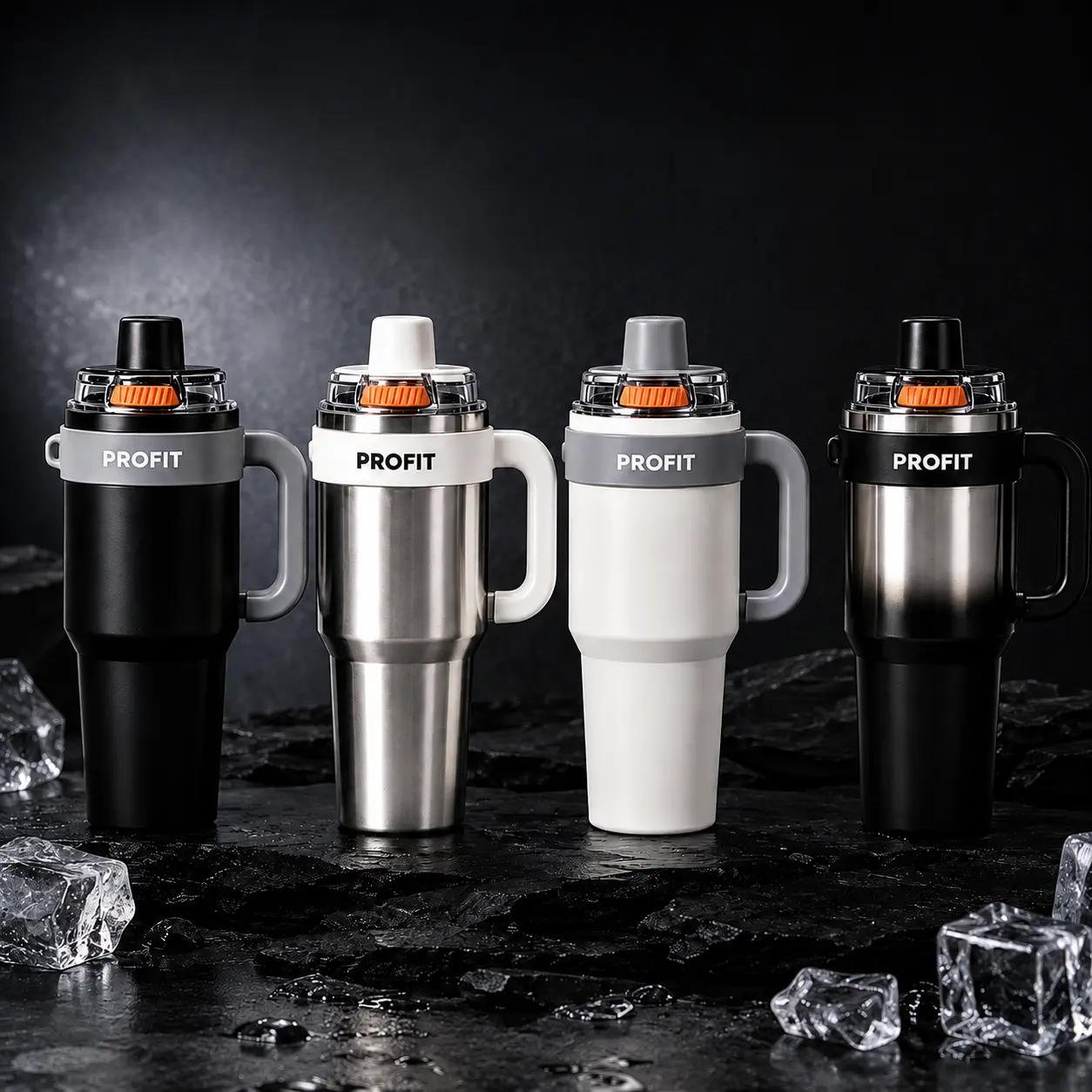 SOHER 42oz / 1250ML Large Insulated Tumbler with Handle, 316 Stainless Steel Inner Liner Travel Cup, Double Wall Vacuum Water Bottle for Coffee, Iced Drinks & Daily Hydration