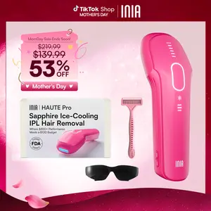 INIA HAUTE Pro Sapphire Ice-Cooling IPL Hair Removal Device – Painless, FDA Cleared, Full Body & Bikini Use, Long-Lasting Results for Women & Men, 2-Year Warranty – Stay Cool & Smooth, Mother's Day Special Gift