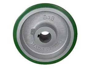 CasterHQ - 8" X 3" Polyurethane ON Steel KEYED Drive Wheel | 26MM BORE - 1,850 LBS Capacity PER Wheel