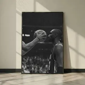 Kobe Bryant Lock In Poster, Black and White Basketball Wall Art, Mamba Mentality Motivation Print Sports Room Decor Athlete Focus Gym Poster