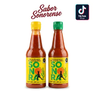 Sonora Hot Chili Sauce with Lime – 2 Pack (355ml Each) Authentic Mexican Salsa Picante