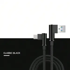 Braided Charging Cable USB Fast Charging Cable 90 Degree Right Angle Bend, Compatible with iPhone 17/16 Pro/16 Pro Max/16/15/15 Pro/15 Pro Max/14/13/12/11, Compatible with Samsung Android Phones, Suitable for Home, Office, Travel Use