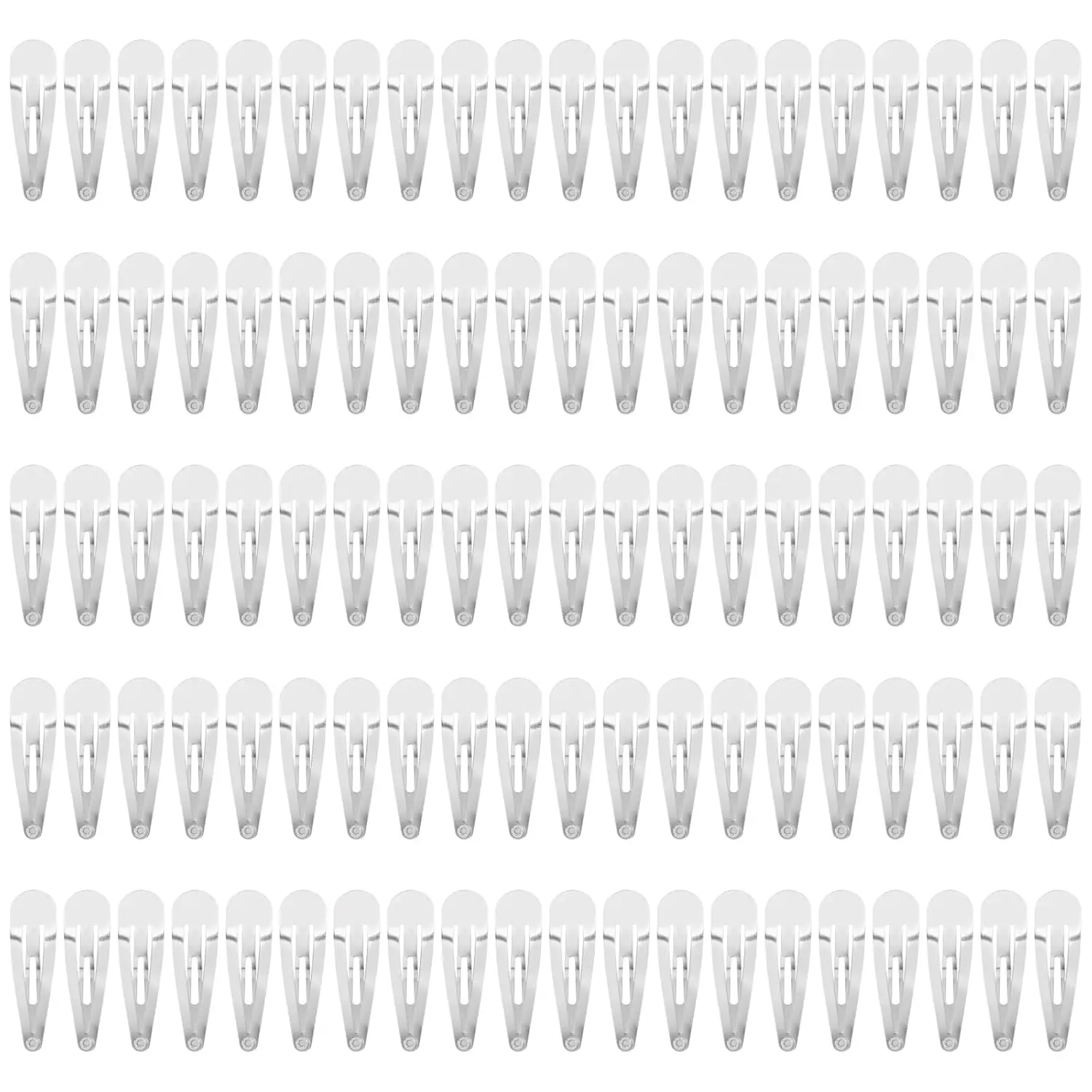 Women's Casual Silver Hair Clips - 100-Pack 4cm(1.57in) Small Metal Snap Barrettes, Thin Fine Bang Holders, Spring-Based, Attachment, Beadable Crafting Base DIY Hair Accessories, Attachment Hair Clips