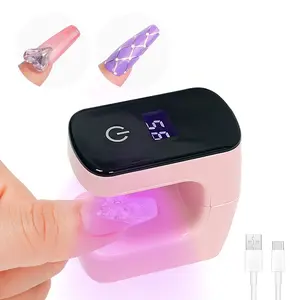 1pc Portable Mini Nail Curing Lamp UV Lamp Cured, 3-Light LED UV Touch Digital Display, 30s/60s Dual Adjustable Speed, Professional Gel Polish Dryer For Home & Salon Manicures -, Nails Products And Equipment