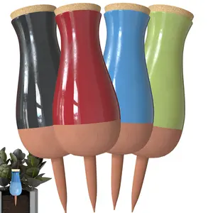 Self Watering Spikes by SmartiLiving | Terracotta Watering Spikes, 4 Pack for Indoor & Outdoor Plants