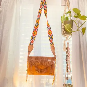 Embroidered and Real leather cross body bags Floral