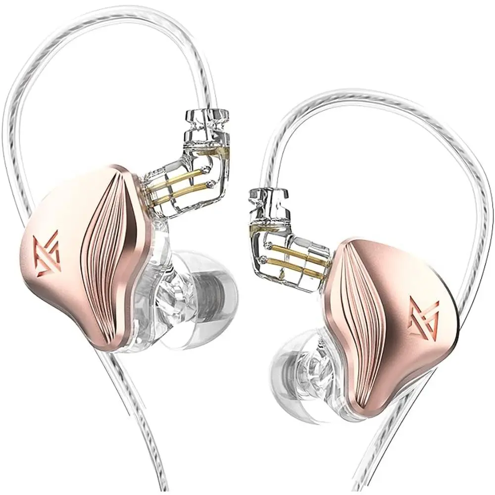 ZEX Earbuds 1 electrostatic + 1 Dynamic Earphone in Ear  Headphone with Detachable Cables Suitable for Audio Engineer, Musician (Rose , Without Mic)