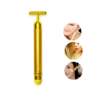 24k Gold Beauty Bar Vibrating Energy Tool & Facial Stimulator Pulse Massager