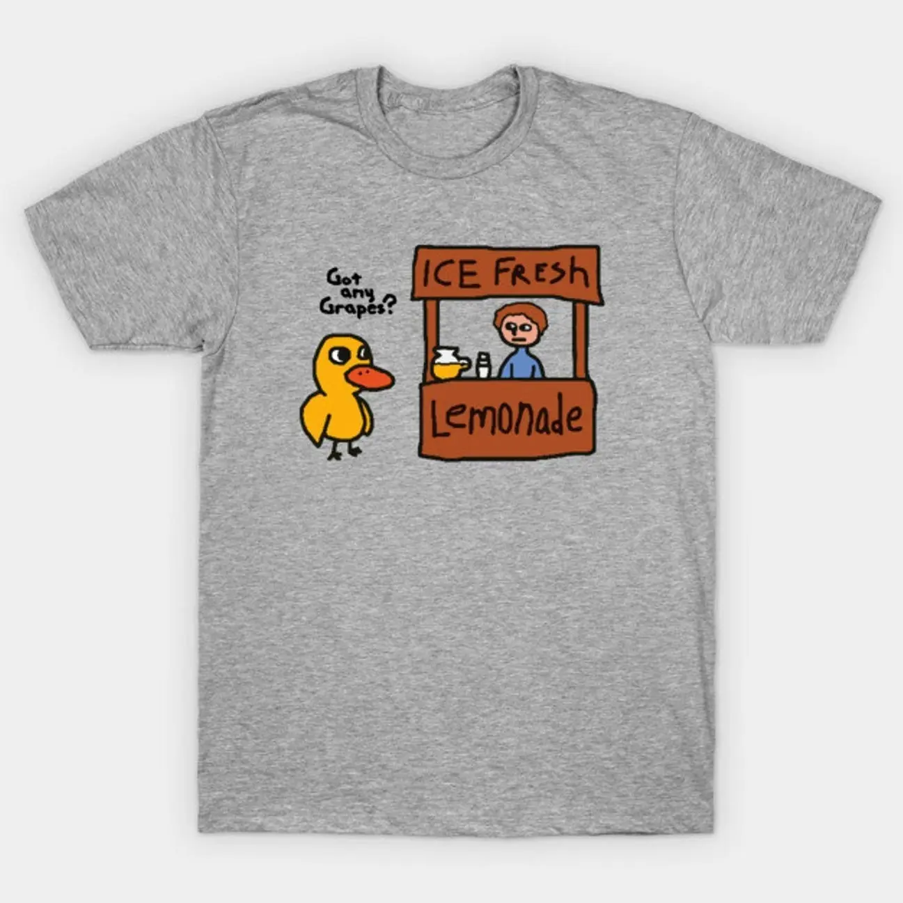 Men's Classic Cotton Short-Sleeve Casual Sweat T-Shirt, Got Any Grapes? Design, CQL