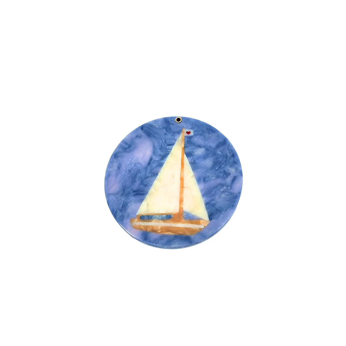 Solar Eclipse Hand-painted Sail Boat Compact Mirror Solar Eclipse Hand-painted Sail Boat Compact Mirror