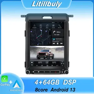 12.1" Android 13 Car Stereo for Ford F150 2013-2014 touch screen has Android Auto Wireless Carplay, Bluetooth WIFI supports GPS Navigation