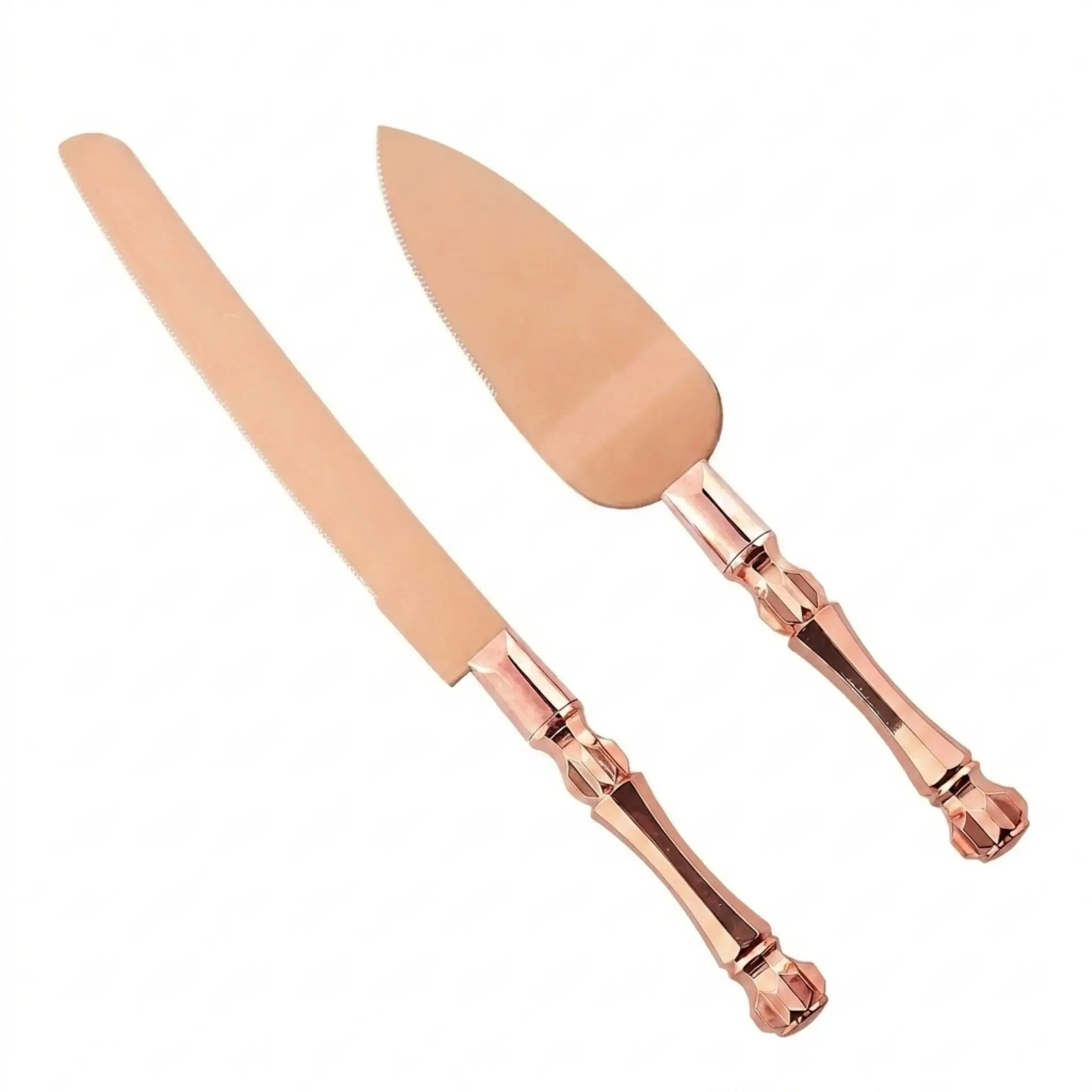 Homi styles Wedding Cake knife and Server Set | Elegant Rose Gold Color Premium 420 Stainless Steel plated Blades | Cake & Pie Serving Set for Wedding Cake, Birthdays, Anniversaries, Parties Bakeware Utensils