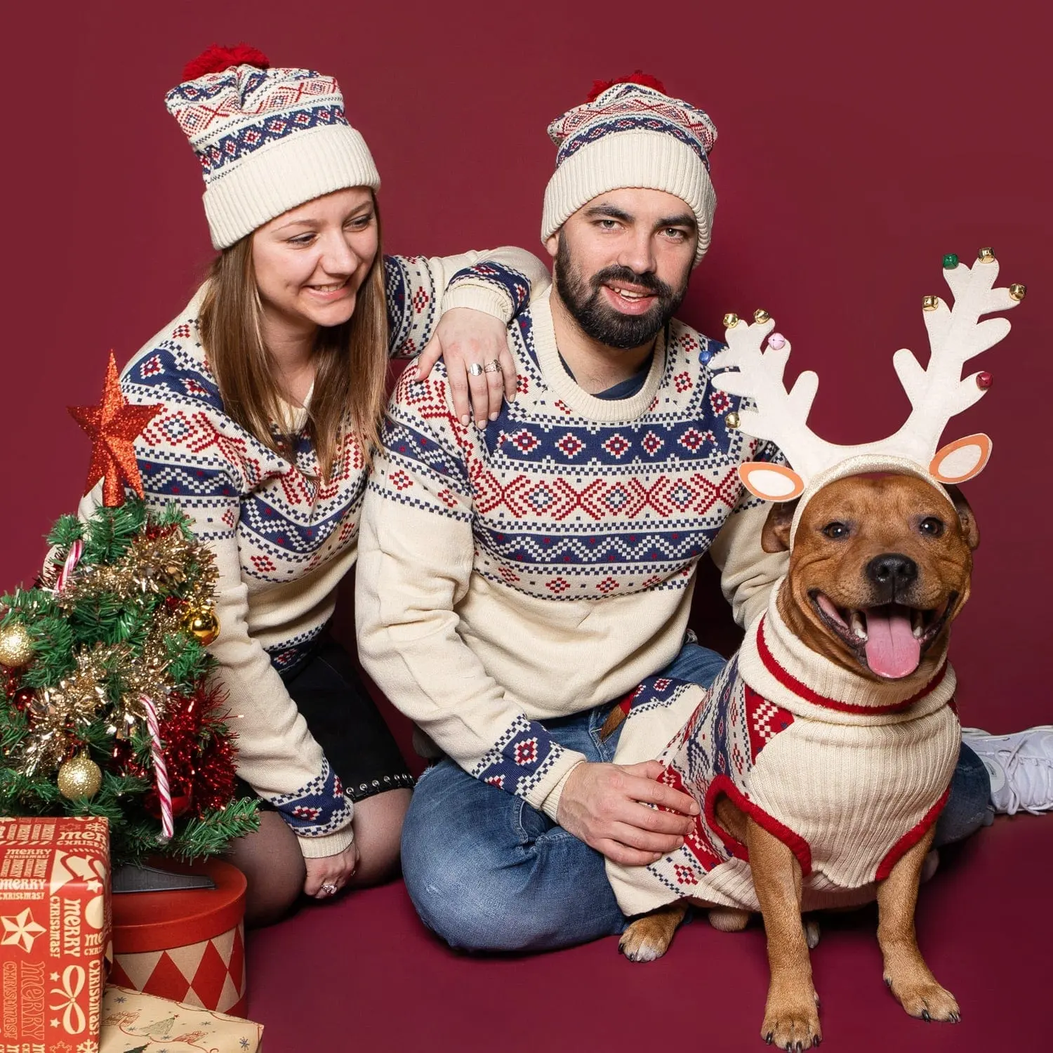 Fair Isle Family Matching Dog Sweater For Winter Fun