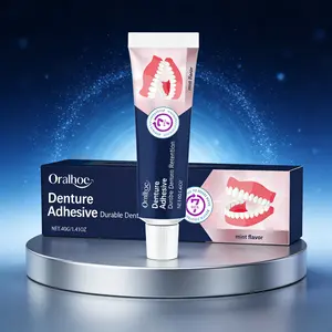 Oralhoe Denture Adhesive, Mint Flavor, Natural Fit, Natural Adhesion, Comfortable Fixative, Enhances Smile Aesthetics, Oral Care Essential, Easy Application