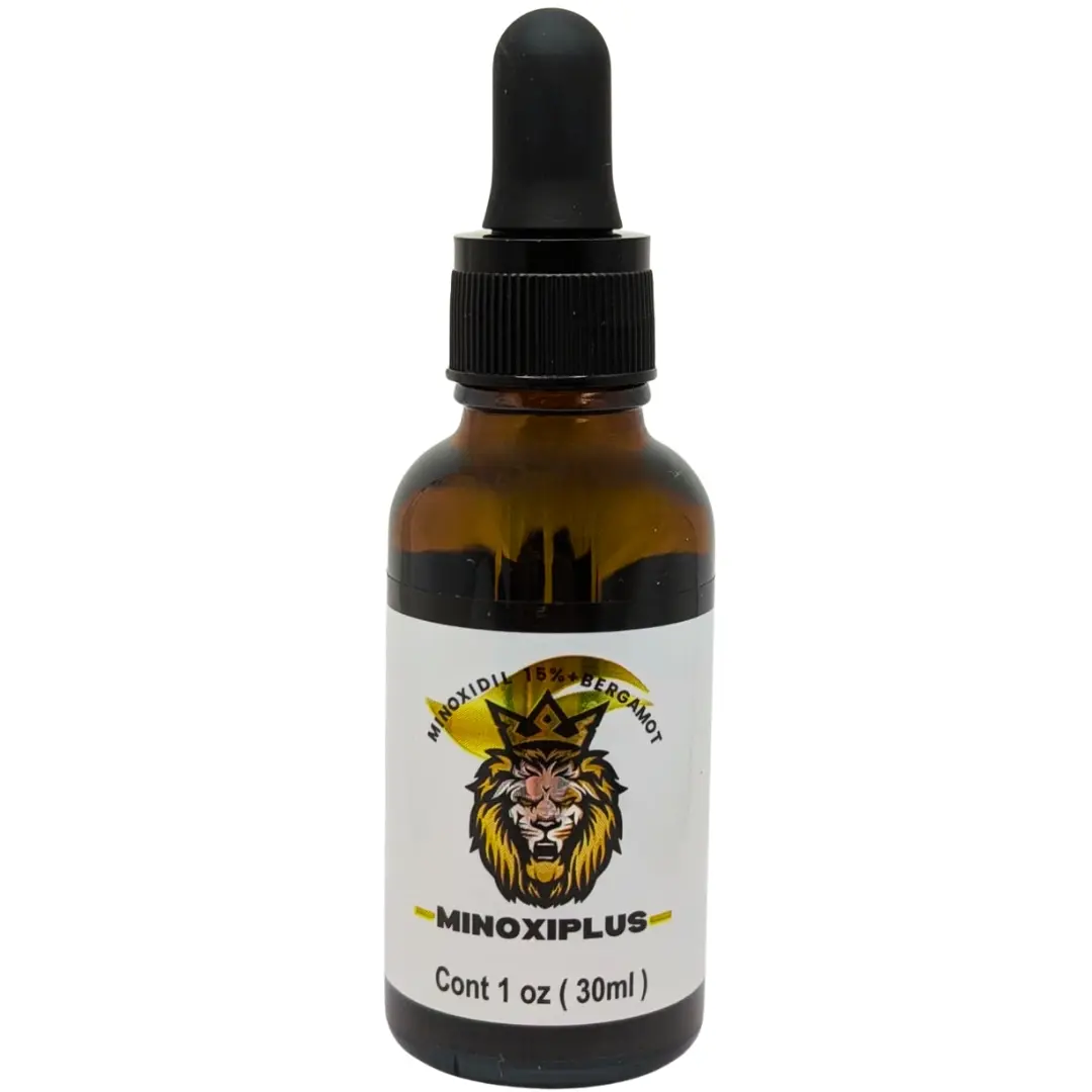 Minoxiplus Minoxidil 15% + Bergamot Drops 1oz.(30ml) Men's Perfume Scent for Beard & Mustache Hair Growth Stimulator Formula