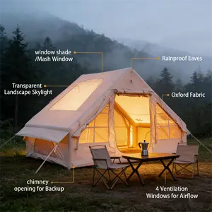 [Fast shipping]PAKICETUS Frame Tent for 4-8 People - 4-Season Waterproof Outdoor Camping Tent with Stove Jack, Durable Oxford Fabric Portable Glamping Tent with Mesh & Skylight