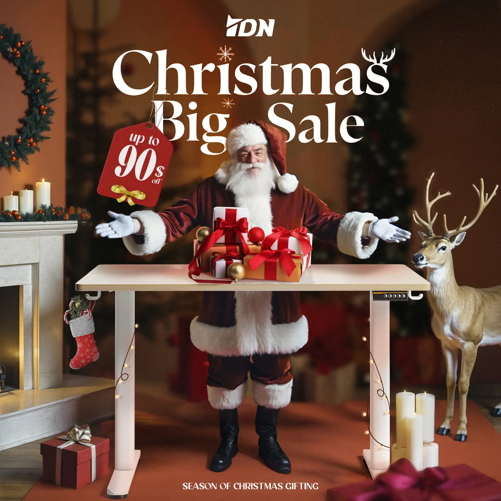 【Holiday Haul】YDN Electric Standing Desk, Adjustable Height Stand up Desk, Sit Stand Home Office Desk with Splice Board for Christmas Gifts