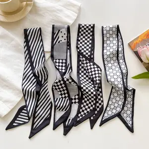 4-Piece Lightweight Scarf Set, Elegant Hairband, Neck Scarf, Headscarf, Versatile Accessory for Daily Wear, Beach, Office