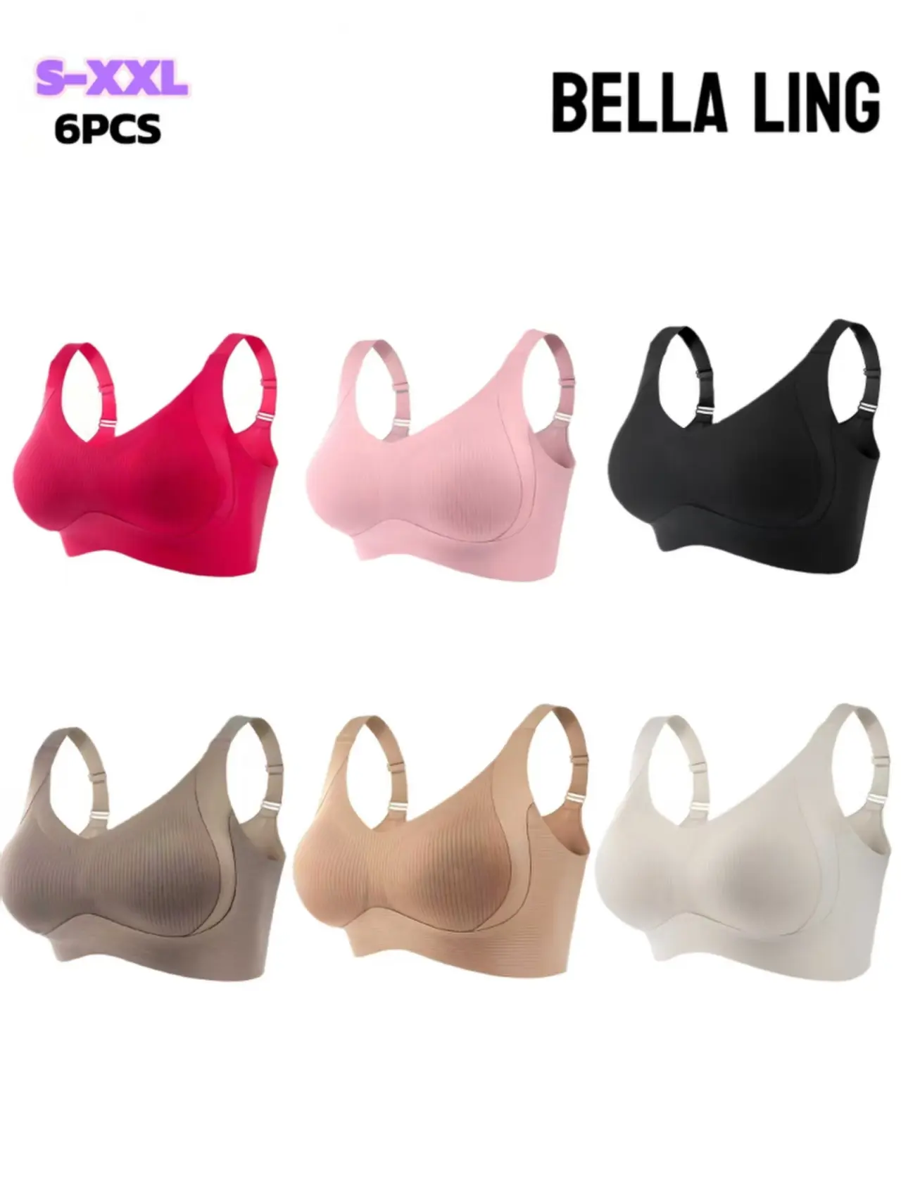 3/4/5 pcs B women’s solid-color wireless bra, comfortable, breathable, elegant, seamless push-up bra, women’s underwear, soft underwear for all seasons, bras for women, everyday womenswear