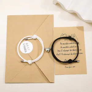 Simple Nylon Love Magnetic Bracelet 2pcs