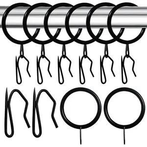30 Pack Curtain Hooks for Drapes and 30 Pack Curtain Rings with Hooks MetalPinch Pleat Curtain Hooks Pleat Hooks for Drapes Curtain Rings for Drapes Pinch Pleat Hooks Black