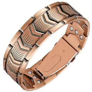 Copper Bracelet for Men 3X Strength, Copper Jewelry with Powerful 3800 Gauss Magnets, Premium Fold-Over Clasp, Jewelry Gifts for Men Wearable Spring Statements
