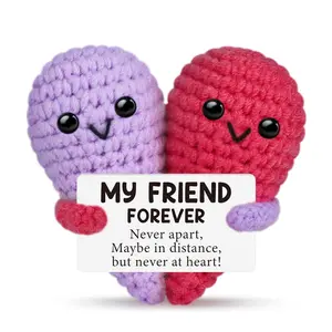 Funny Crochet Heart Best Friend Birthday Gift for Women, Easter Basket Stuffer, Long Distance Friendship Gift, Cute Handmade Decor, Soft Stuffed